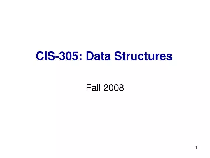 cis 305 data structures