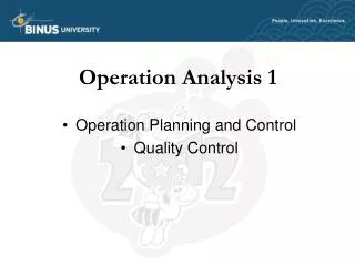 Operation Analysis 1