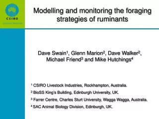 Modelling and monitoring the foraging strategies of ruminants