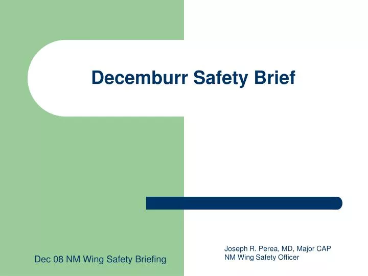 decemburr safety brief