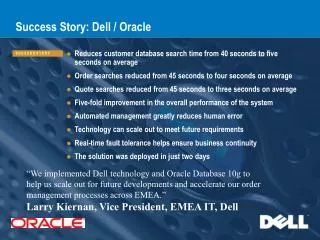 Success Story: Dell / Oracle