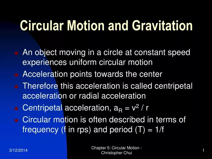 circular motion and gravitation