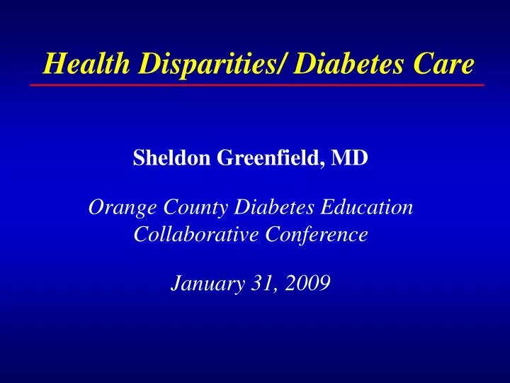health disparities diabetes care