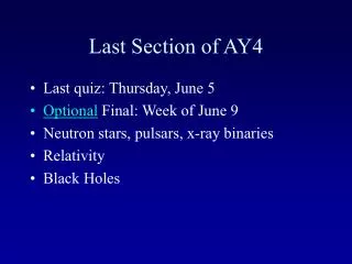 Last Section of AY4
