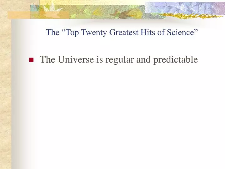 the top twenty greatest hits of science