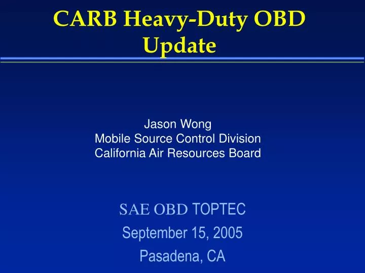 carb heavy duty obd update