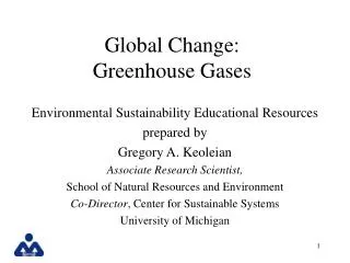 Global Change: Greenhouse Gases