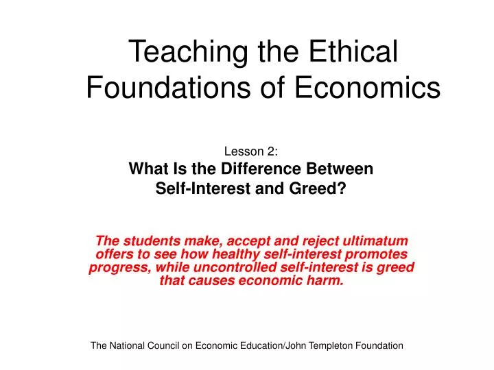 teaching the ethical foundations of economics