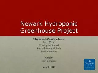Newark Hydroponic Greenhouse Project
