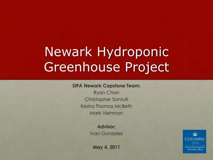 newark hydroponic greenhouse project