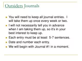 Outsiders Journals