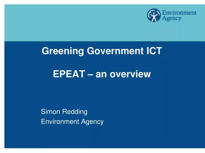 greening government ict epeat an overview