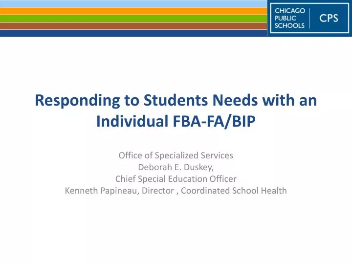 responding to students needs with an individual fba fa bip