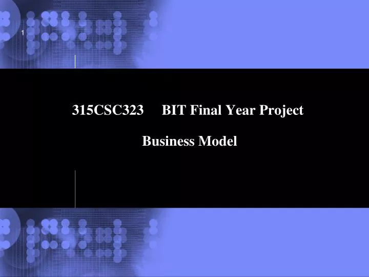 315csc323 bit final year project business model