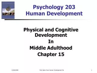 Psychology 203 Human Development
