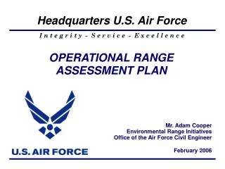 OPERATIONAL RANGE ASSESSMENT PLAN