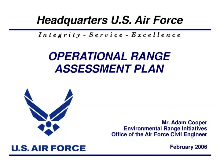 operational range assessment plan