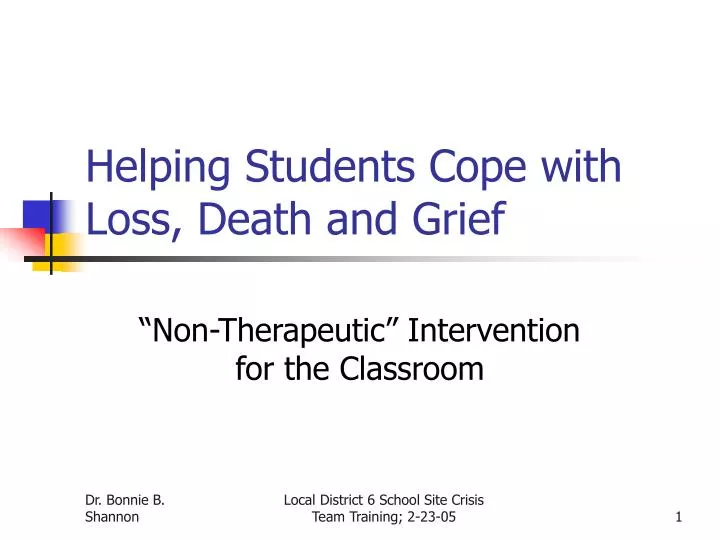 helping students cope with loss death and grief