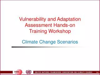 Vulnerability and Adaptation Assessment Hands-on Training Workshop Climate Change Scenarios