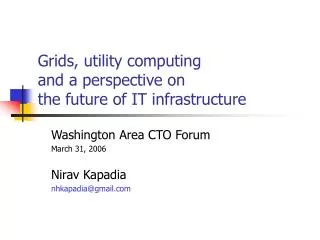 Grids, utility computing and a perspective on the future of IT infrastructure