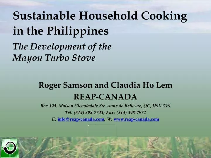 sustainable household cooking in the philippines the development of the mayon turbo stove
