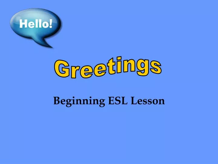 beginning esl lesson