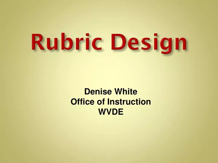rubric design
