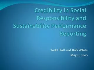 Ethics Centre presents: Credibility in Social Responsibility and Sustainability Performance Reporting