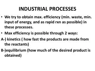 INDUSTRIAL PROCESSES