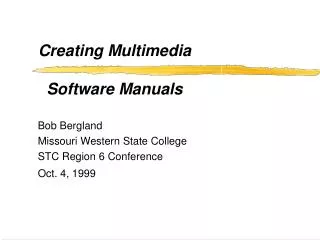 Creating Multimedia Software Manuals