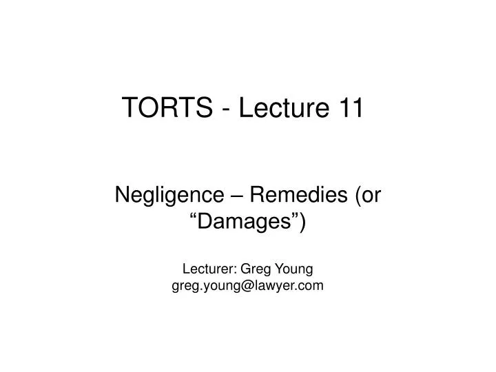 torts lecture 11