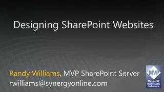 Designing SharePoint Websites