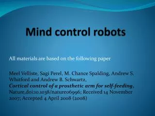 Mind control robots