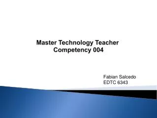 Master Technology Teacher Competency 004
