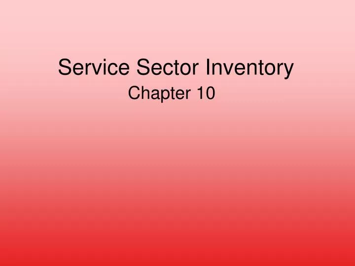 service sector inventory