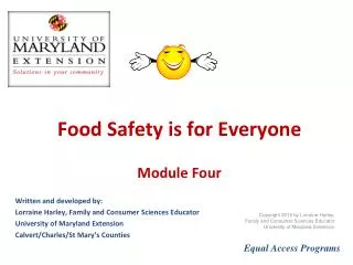 Food Safety is for Everyone Module Four