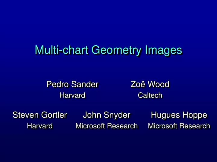 multi chart geometry images