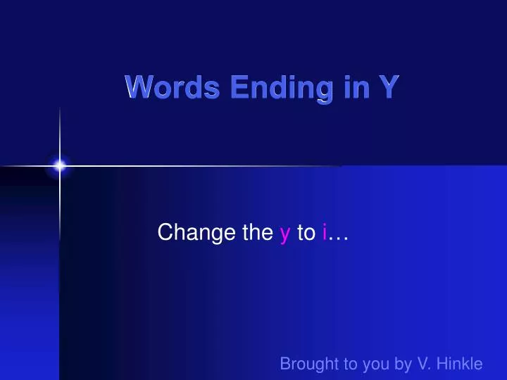 words ending in y