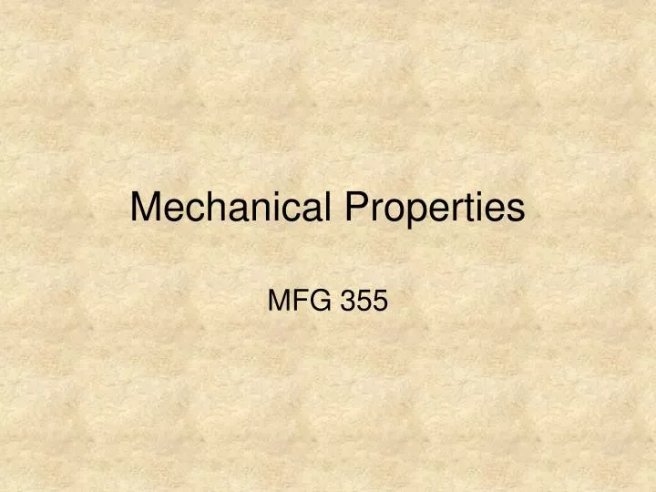 mechanical properties
