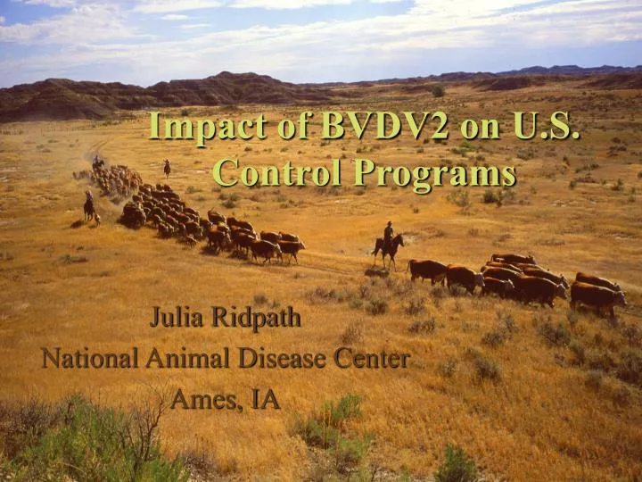 impact of bvdv2 on u s control programs