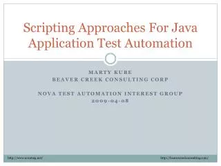 Scripting Approaches For Java Application Test Automation