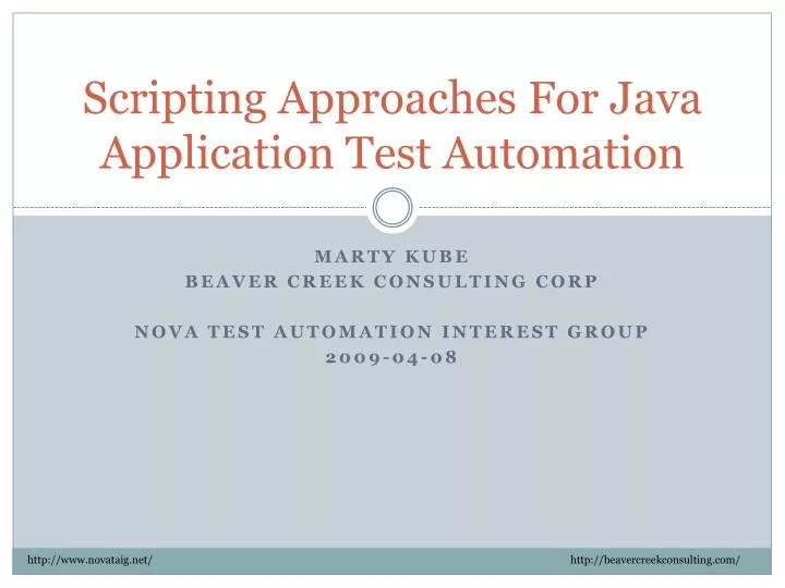 scripting approaches for java application test automation
