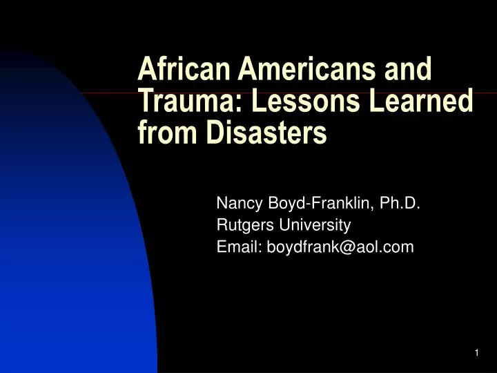african americans and trauma lessons learned from disasters