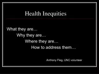 Health Inequities