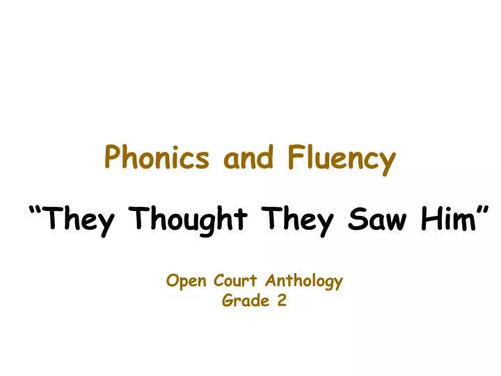 phonics and fluency