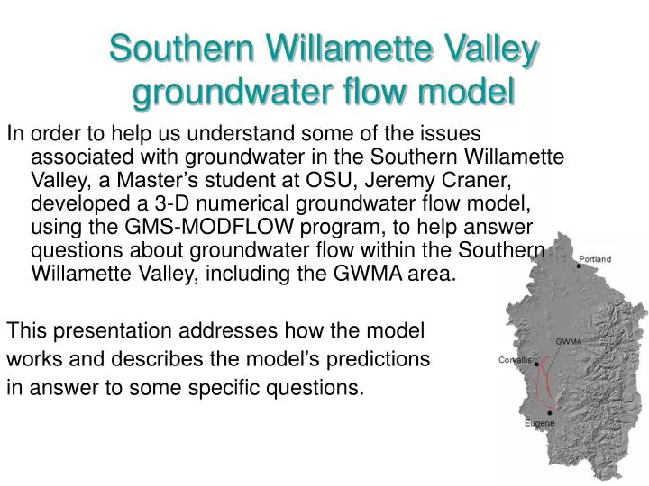southern willamette valley groundwater flow model