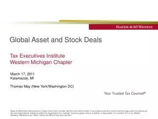 Global Asset and Stock Deals