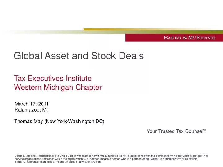 global asset and stock deals