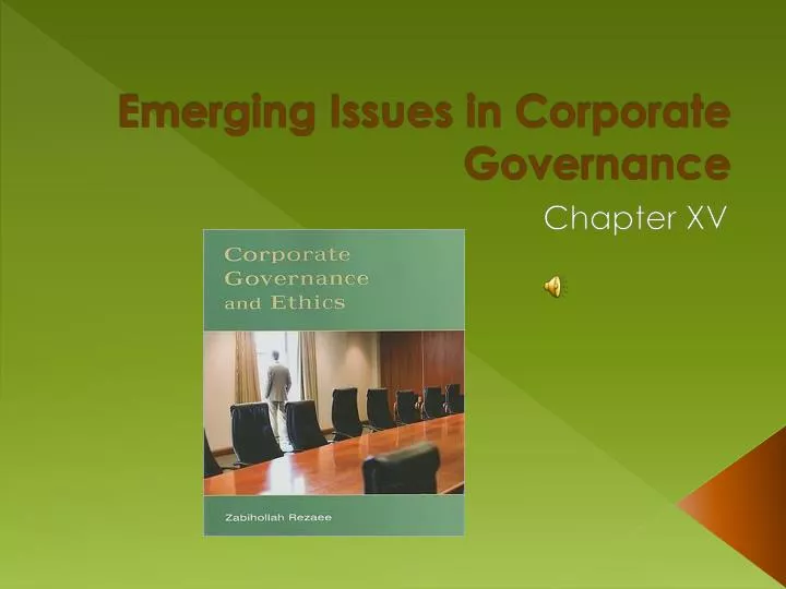 emerging issues in corporate governance