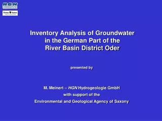 Inventory Analysis of Groundwater in the German Part of the River Bas